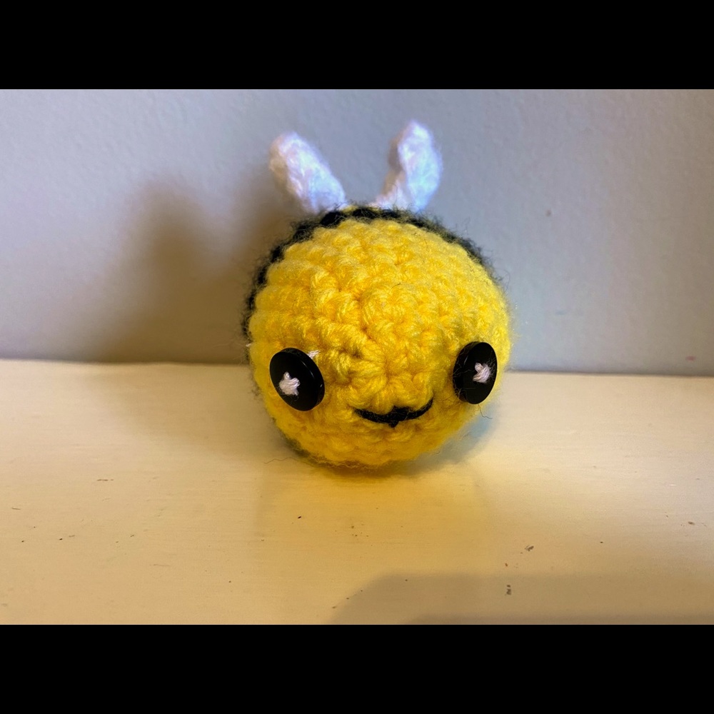 Skinny hand crocheted bee